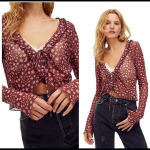 Free People Mesh Star Tie Top